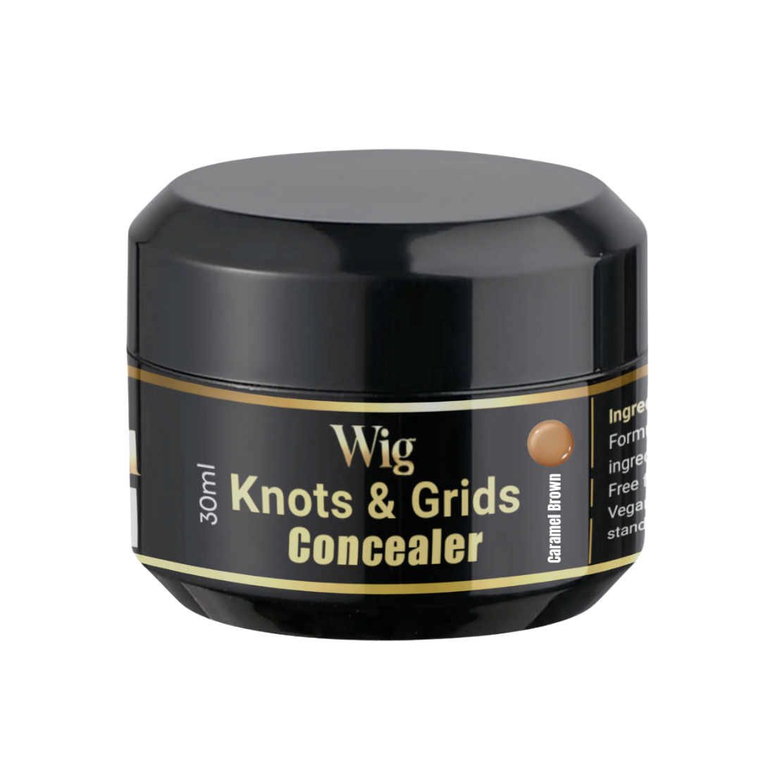 HD Lace Wig Knots, Holes Grid Concealer filler scalp illusion hide bleach makeup Caramel Brown