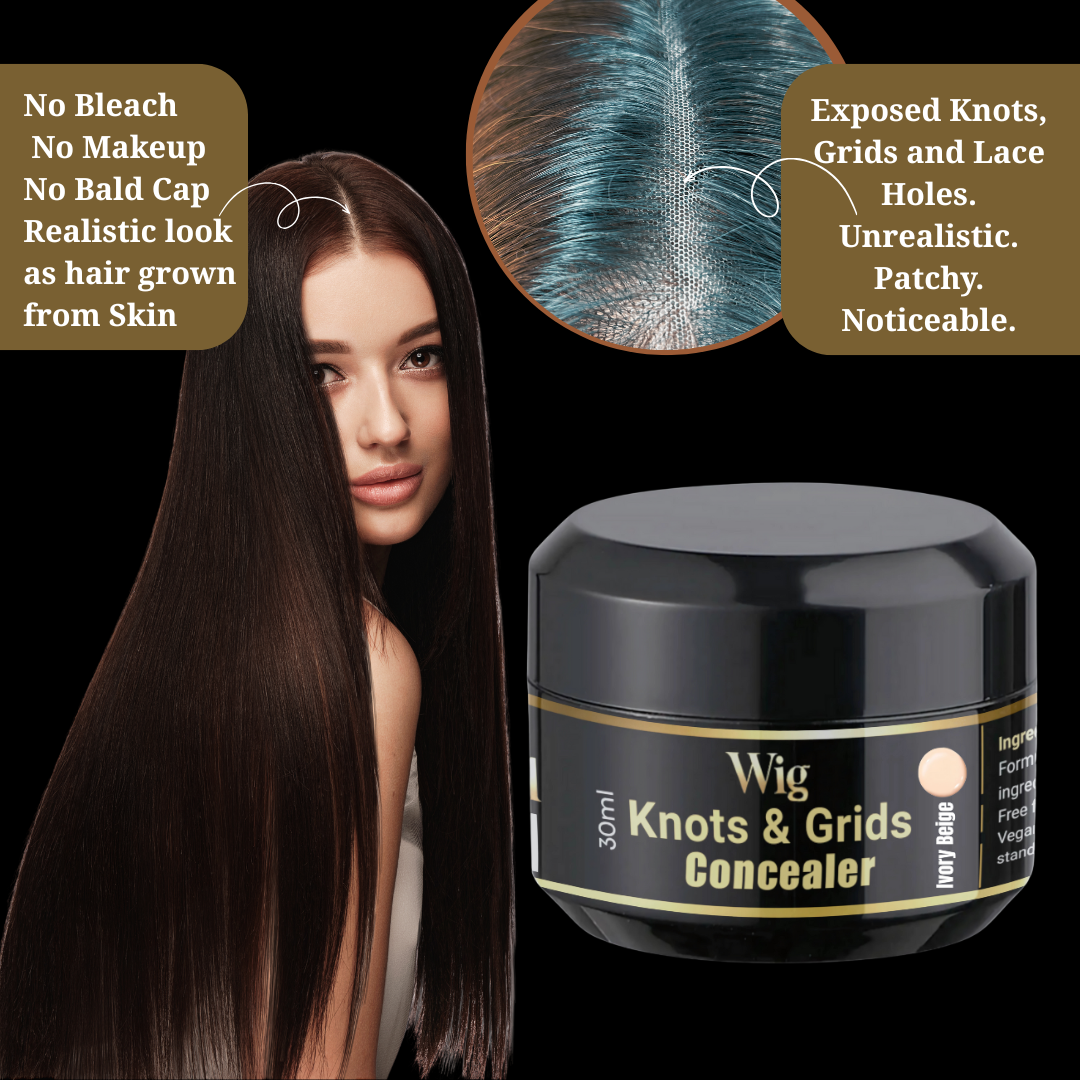 HD Lace Wig Knots, Holes Grid Concealer filler scalp illusion hide bleach makeup Ivory Beige shade