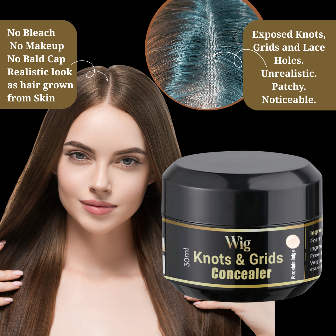 HD Lace Wig Knots, Holes Grid Concealer filler scalp illusion hide bleach makeup Porcelain Beige shade