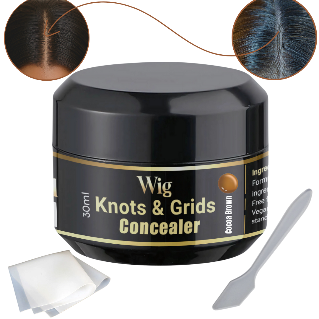 HD Lace Wig Knots, Holes Grid Concealer filler scalp illusion hide bleach makeup dark Coco brown
